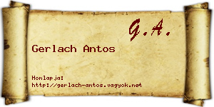 Gerlach Antos névjegykártya